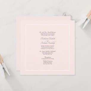 Convites Pais Casamento Formal Rosa Quadrado 