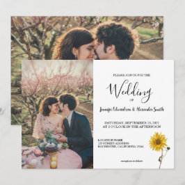 Convites País de Casamento Russo de Flores de Girassol Invi