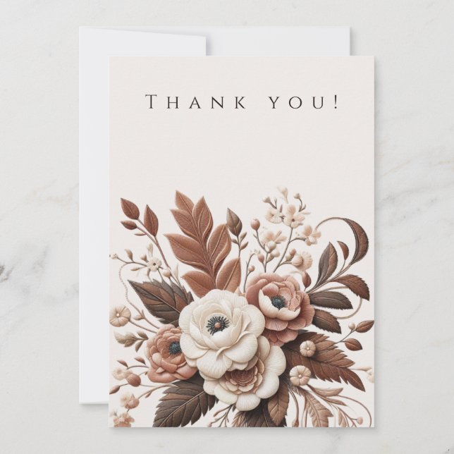 Convites País Elegante Moderno Ocidental- Floral (Verso)