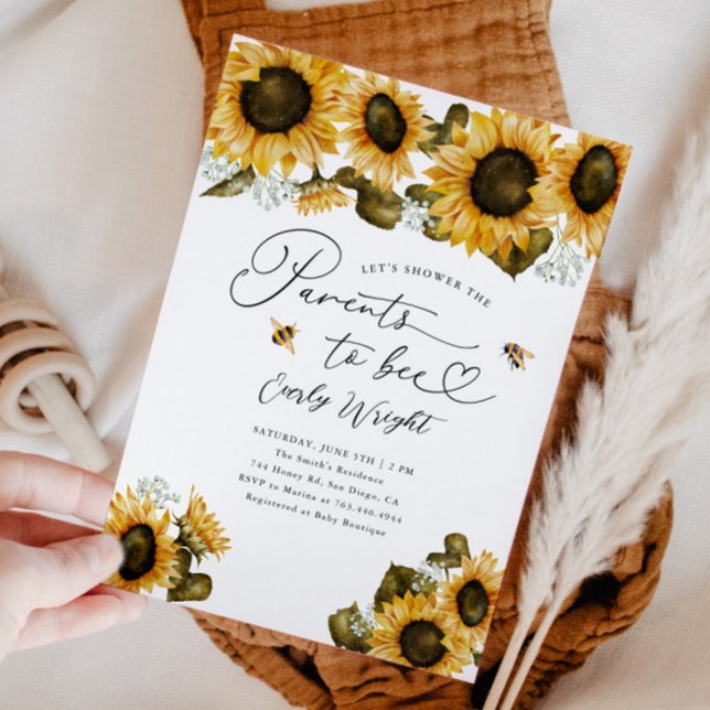 Convites Pais para o Chá de fraldas de Bee (Criador carregado)