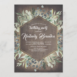Convites País Russo | Aniversário do Quadro Dourado Verde
