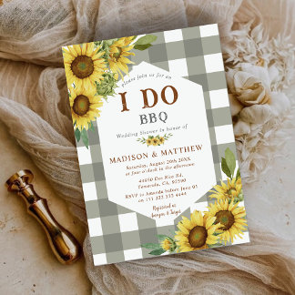Convites País Rústico Eu Faço Churrasco Girassol Casamento 