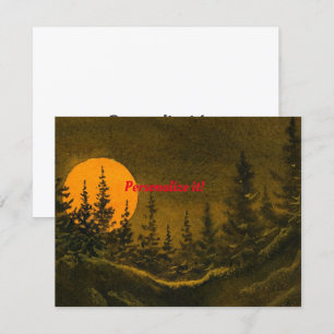 Convites Paisagem da noite do país; caçador ou lua cheia