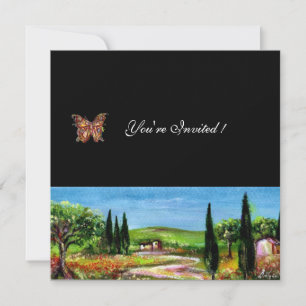 Convites PAISAGEM DA TOSCANA 5,verde amarelo preto