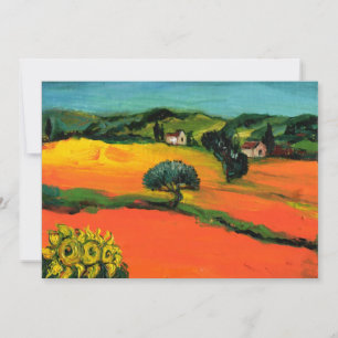 Convites PAISAGEM DA TOSCANA, azul verde amarelo laranja