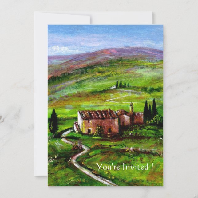 CONVITES PAISAGEM DA TOSCANA COM COLINAS VERDES (Frente)