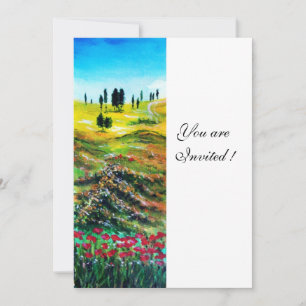 Convites PAISAGEM DA TOSCANA COM PAPOULAS, branco