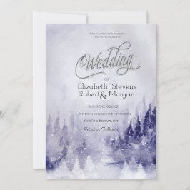 Convites Paisagem de Inverno Violeta Casamento na Neve