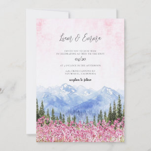 Convites Paisagem de Montanhas e Flores Silvestres Casament