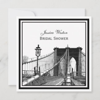 Convites Paisagem de NYC Ponte de Brooklyn #2 SQ Chá de Noi