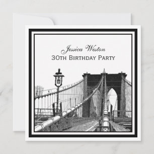 Convites Paisagem de NYC Ponte de Brooklyn #2 SQ Festa de A