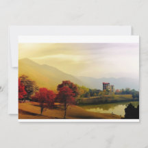 Paisagem de outono tranquilo com lago Serene