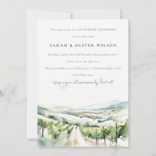 Convites Paisagem de Vinhedo em Aquarela para Aniversário d