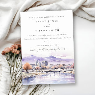 Convites Paisagem em Aquarela de Casamento em Boise, Idaho,