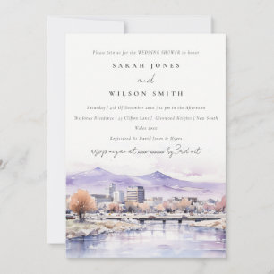 Convites Paisagem em Aquarela de Casamento em Boise, Idaho,