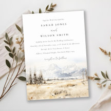 Paisagem em Aquarela de Casamento em Jackson Hole 