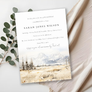 Convites Paisagem em Aquarela de Jackson Hole Wyoming para