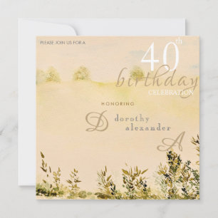 Convites Paisagem Floral Country Modern Meadow Aniversário