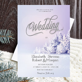 Convites Paisagem Florestal de Inverno Violeta Casamento