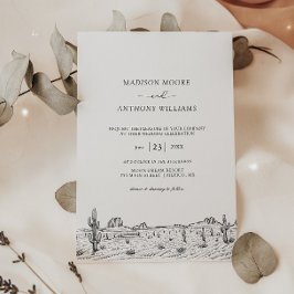 Convites Paisagem Minimalista do Deserto de Casamento