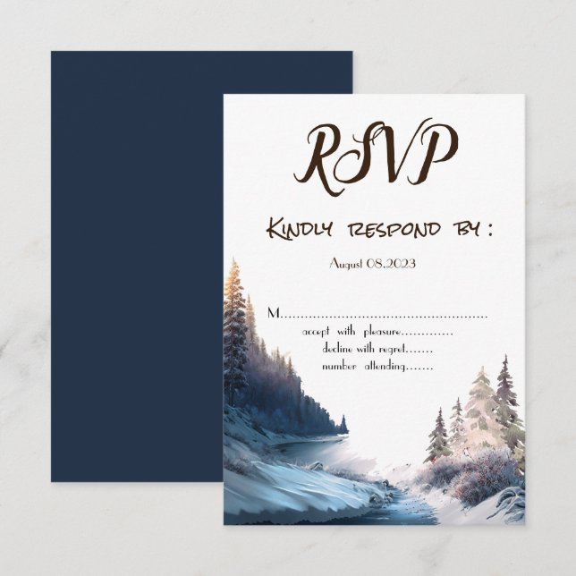 Convites Paisagem,Natureza,Floresta RSVP    (Frente/Verso)