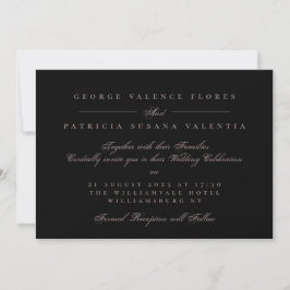 Convites Paisagem Negra Caligrafia Formal Elegante