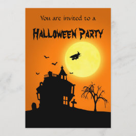 Convites Paisagem Silhoule Feliz Halloween