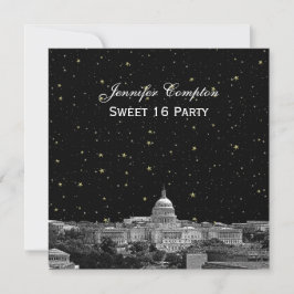 Convites Paisagem Urbana de Washington DC Etch Estrela DIY
