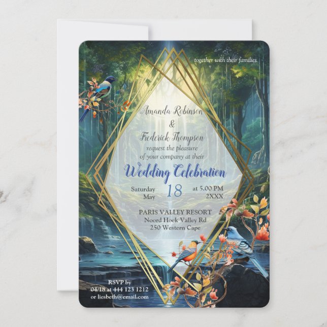 Convites Paisagens Waterfull Viajantes do Nosso Mundo (Frente)