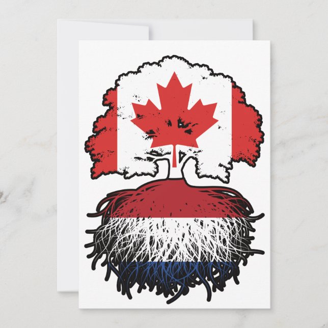 Convites Países Baixos, Canadá, Canadá, Tree Roots Flag (Frente)