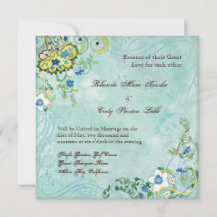 Convites Paisley Modern Flourish Swirl Weds