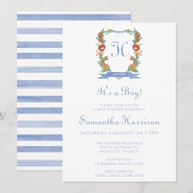 Convites Paixão Safari Selva É um Chá de fraldas (Frente/Verso)