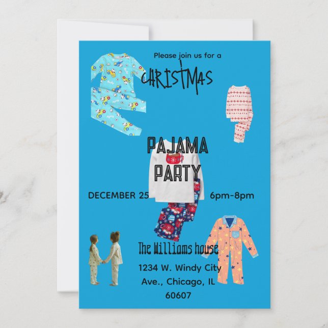 Convites Pajama Christmas Party Invitation (Frente)