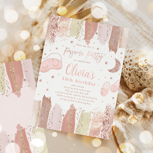 Convites Pajama Sleepover Festa de Aniversário do Teen