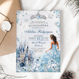 Convites Palácio Azul Quinceanera Aniversário Mexicano