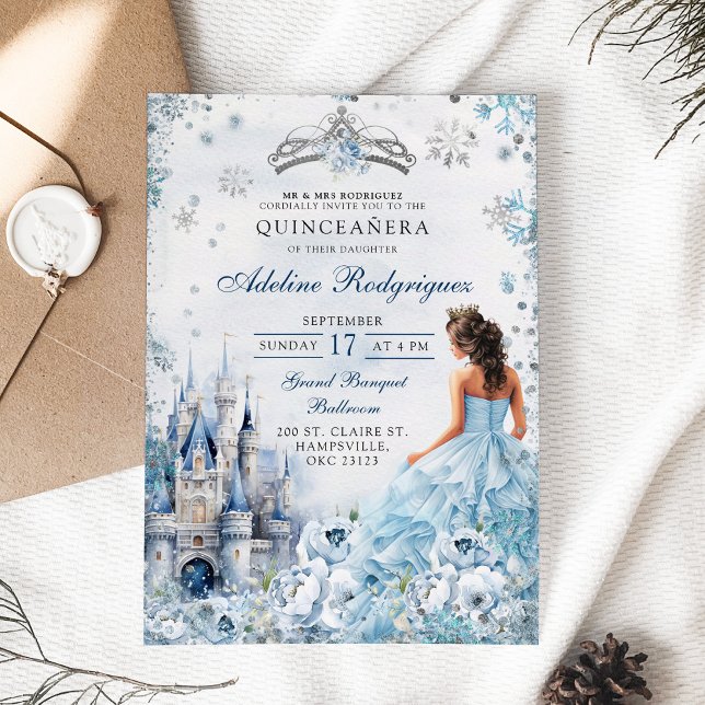 Convites Palácio Azul Quinceanera Aniversário Mexicano (Criador carregado)