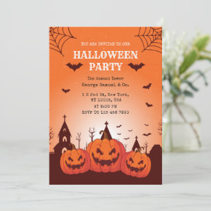 Convites Palácio de Abóbora Spooky Halloween