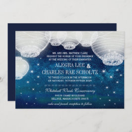 Convites Palavra de Marinho de Casamento Debaixo das Estrel