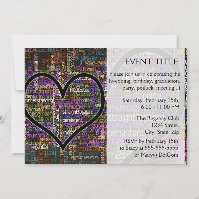 Convites Palavras positivas (Frente)