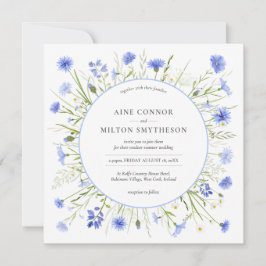 Convites Pale Blue Wildflower Themed Weditation