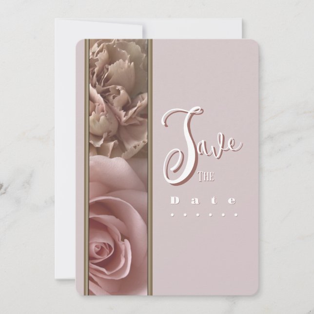 Convites Pale Pink Save the Date Invitation (Frente)