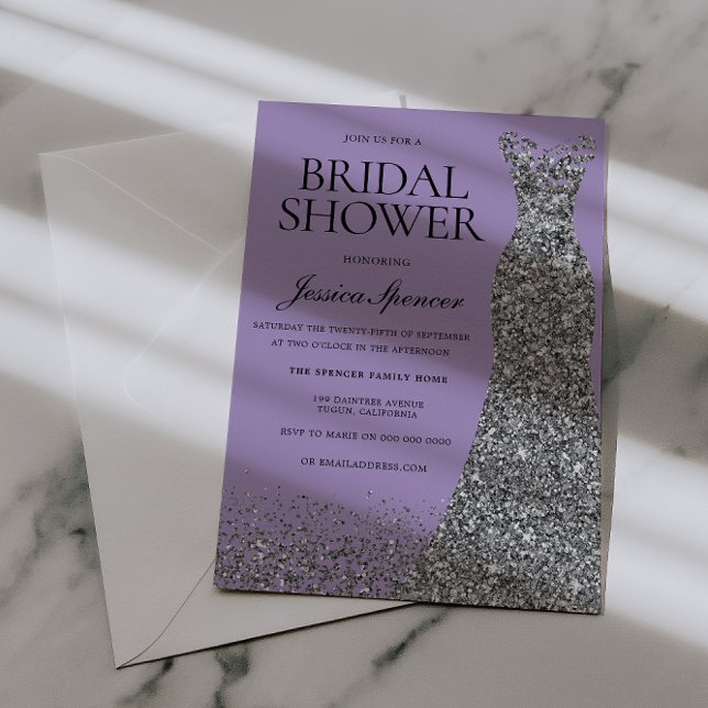Convites Pale Purple Elegance Bridal Shower (Criador carregado)