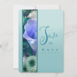 Convites Pale Teal Rose Birthday Party Invitation