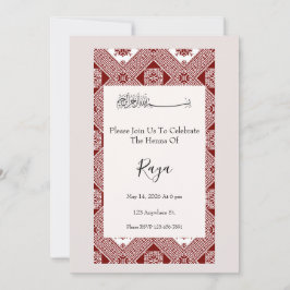 Convites Palestinian Tatreez Henna Invitation In Red