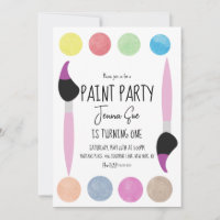 Paleta de Aquarela Paint Party Primeiro Aniversári