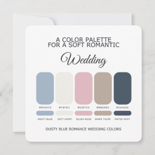 Convites Paleta de Cores de Casamento Azul Empoeirado Casam