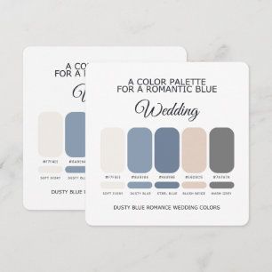 Convites Paleta de Cores de Casamento Azul Empoeirado Român