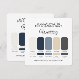 Convites Paleta de Cores de Casamento Azul Marinho Clássico
