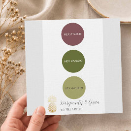 Convites Paleta de Cores de Casamento Burgundy e Verde