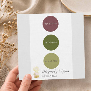 Convites Paleta de Cores de Casamento Burgundy e Verde